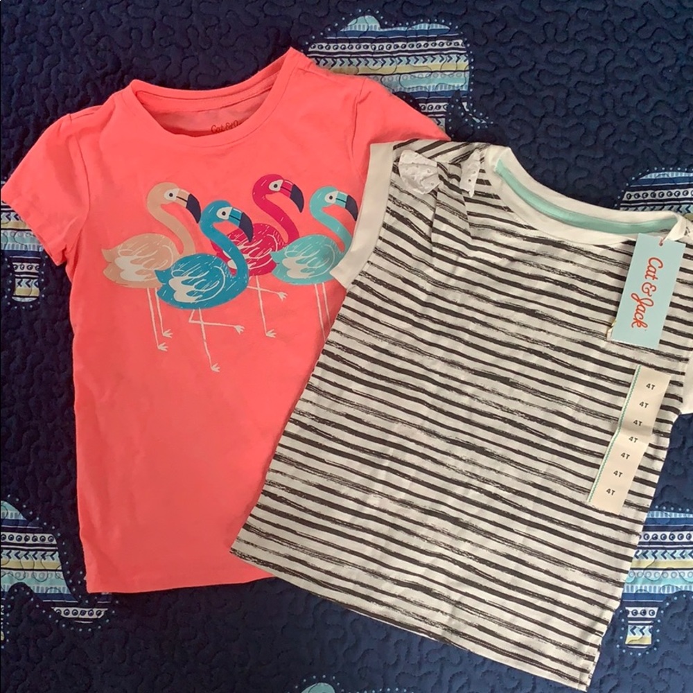 Cat & Jack shirts new, one washed, one NWT 4T